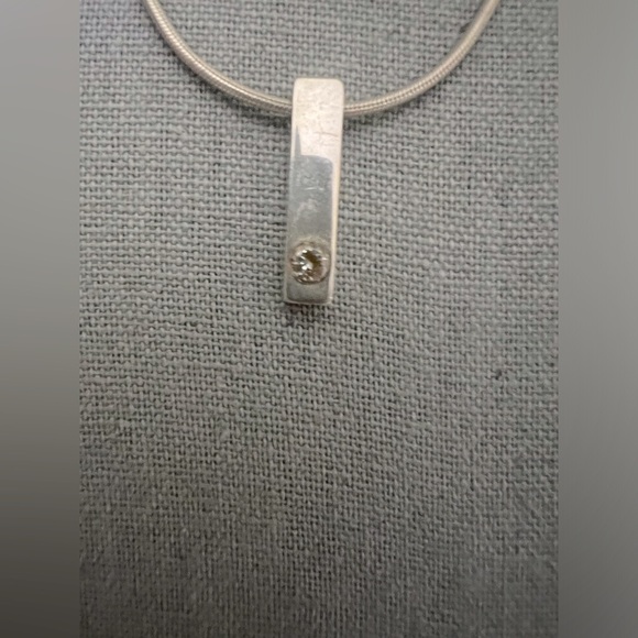 MO28V Mex Men’s Sterling Silver Bar CZ Rope Chain Necklace - Picture 6 of 7